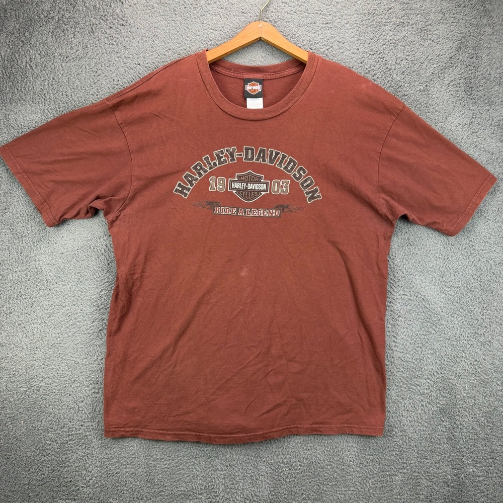 Harley Davidson T Shirt Mens 2XL Brown Ride A Legend Barnett El Paso TX Graphic
